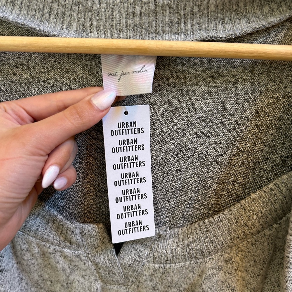 Gray Long Sleeve Women's Crop Top - Picture 3 of 7